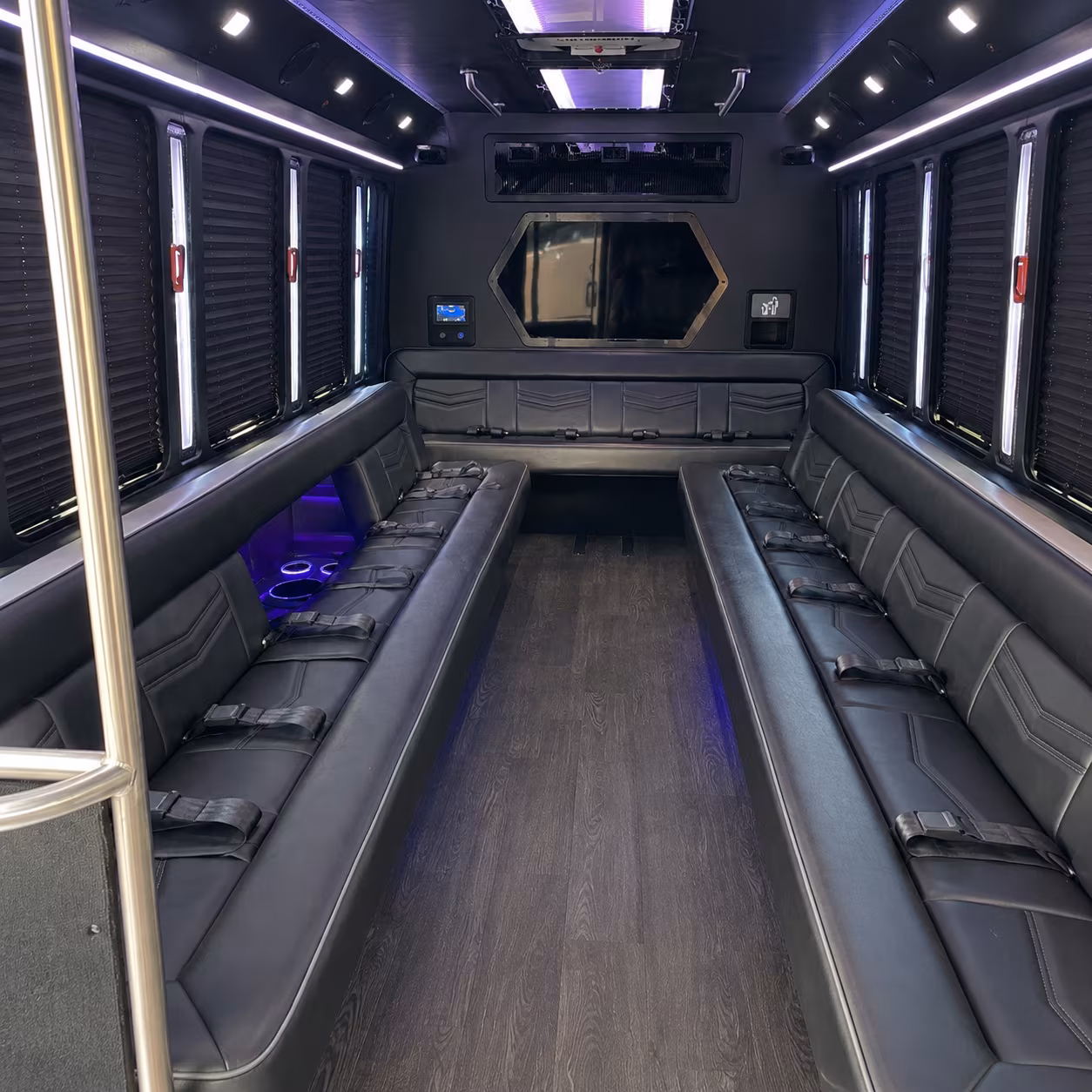 abilene 18 passenger party bus interior