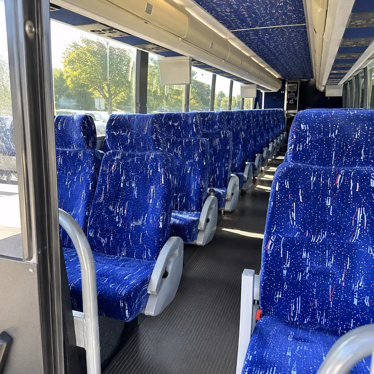 abilene 50 passenger charter bus inside